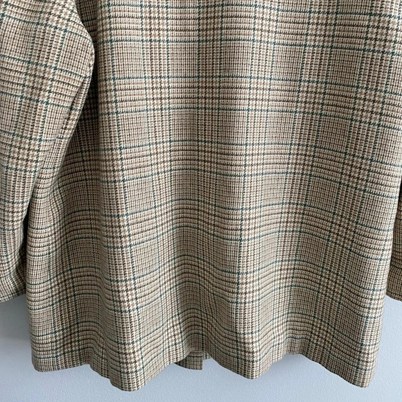VINTAGE Alia Oversized Plaid Blazer Jacket Tan Size XL - Picture 4 of 12